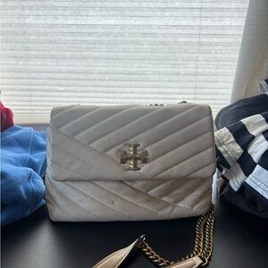 Tory Burch Quilted Crossbody Bag in Cream